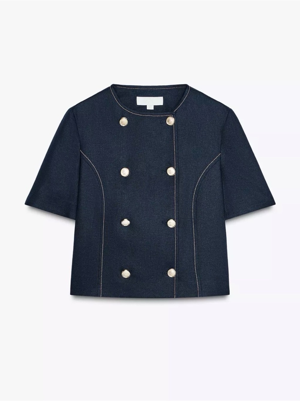 Zara SHORT SLEEVE DOUBLE BREASTED BLAZER